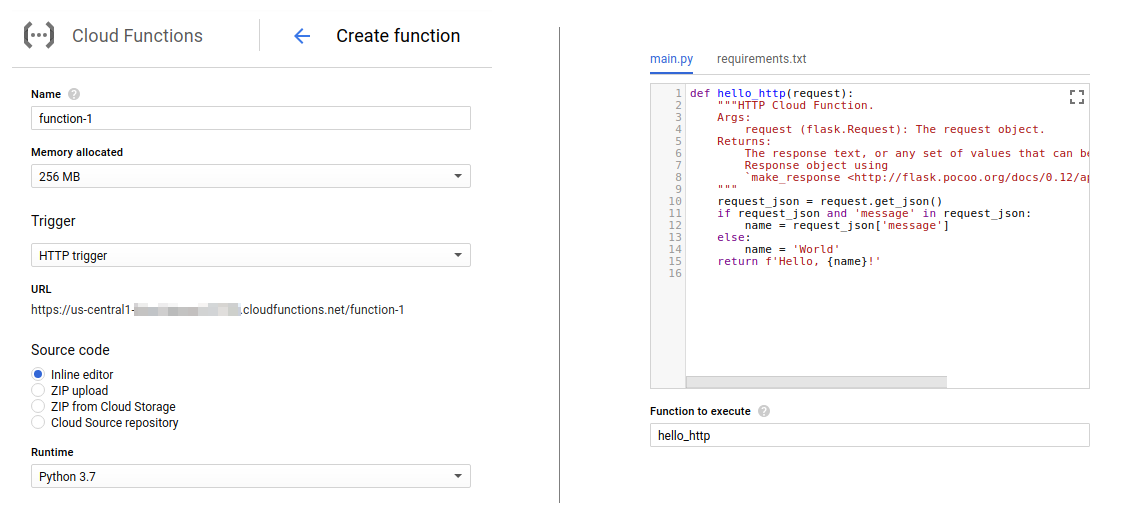 Интерфейс Google Cloud Platform Console